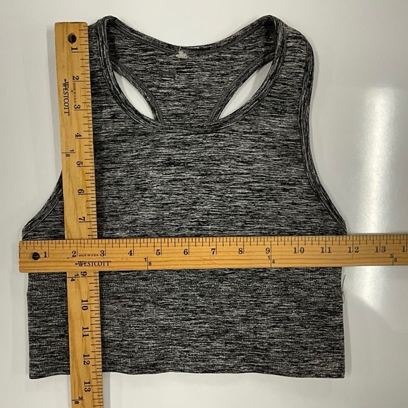 DKNY Womens Gray Heather Pattern Sports Bra Athletic Top Measurements in Picture - Picture 7 of 7
